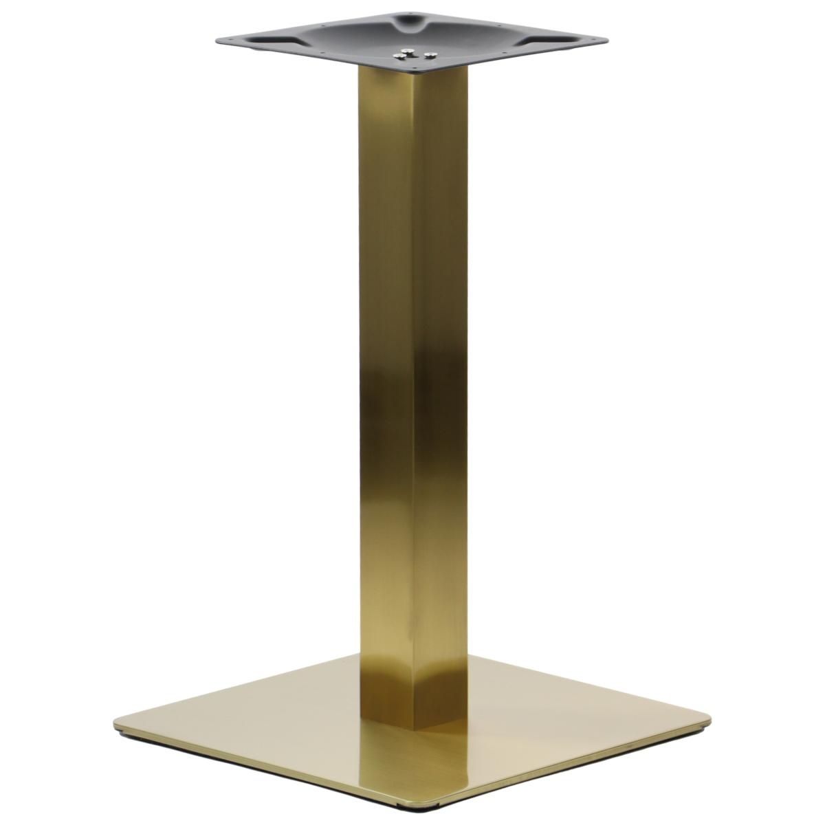 Podstawa do stolika wykonana ze stali nierdzewnej w kolorze złotym.